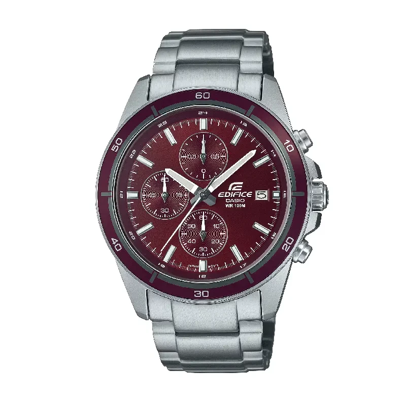 Casio Edifice Chronograph Red Dial Men's Watch-  EFR-526D-3AV
